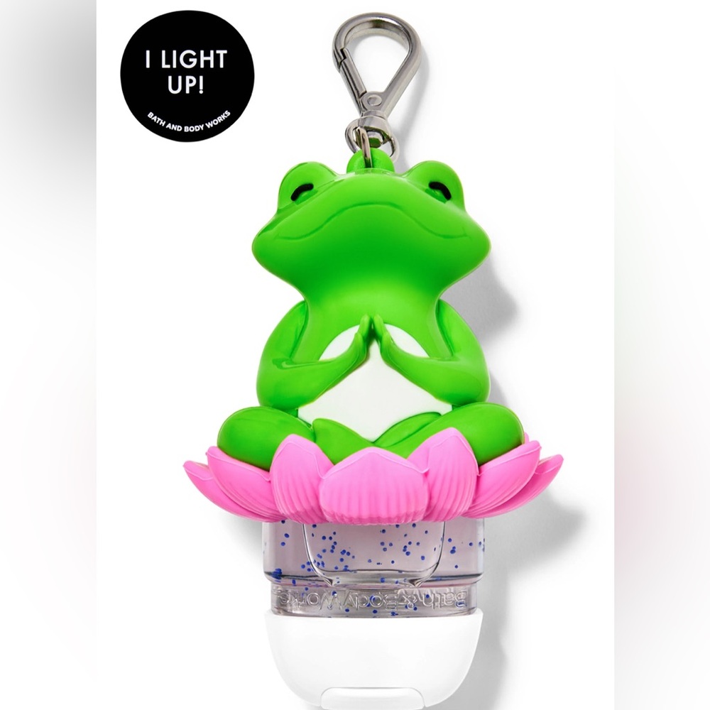 Bath and Body Works Yoga Frog Hand Sanitizer Holder light up
